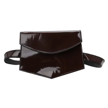 

Women Patent Leather Hasp Fanny Pack Luxury Fashion Solid Color Outdoor Messenger Chest Bag Female Running Belt Waist Bag #40