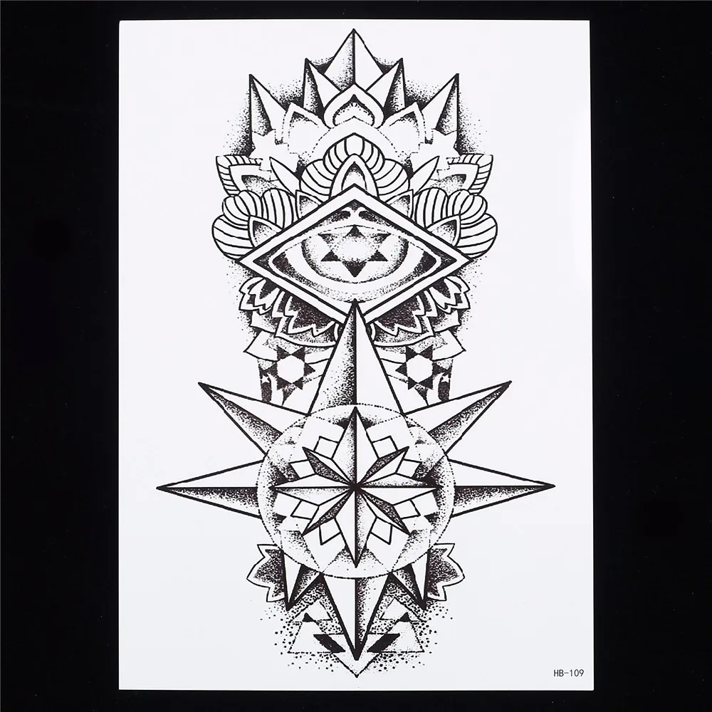 1 PC Delicate Cool Men Waterproof Temporary Tattoo Decal HB109 for Women Men Flower Geometry Pattern Arm Body Art Tattoo Sticker