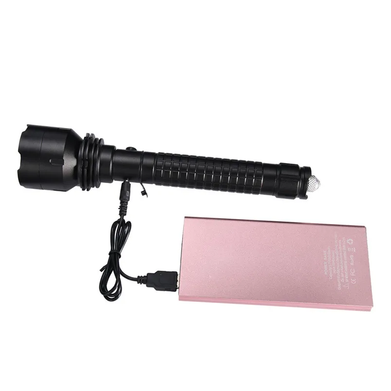 Tactical Police Torch Led Light USB Flashlight Rechargeable T6 LED 5 Modes 18650 Flashlight Military Torch Zaklamp 40MAY1312