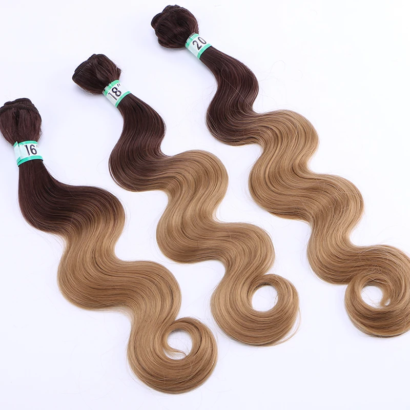 Омбре синтетические объемные волнистые пучки волос наращивание 3 шт. в партии 210 г для одной головы волосы ткачество для афро женщин