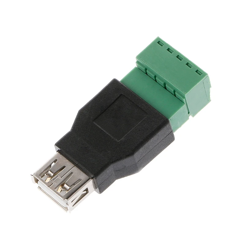 USB 2,0 Тип A мужской/женский до 5P винт ж/щит терминал разъем адаптера - Цвет: Female
