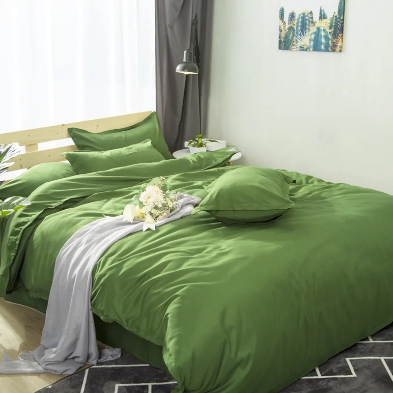 Отель черный фиолетовый цвет девушки печатных постельных принадлежностей королева Твин односпальная кровать лист набор пододеяльник из хлопка 1 шт - Цвет: Светло-зеленый