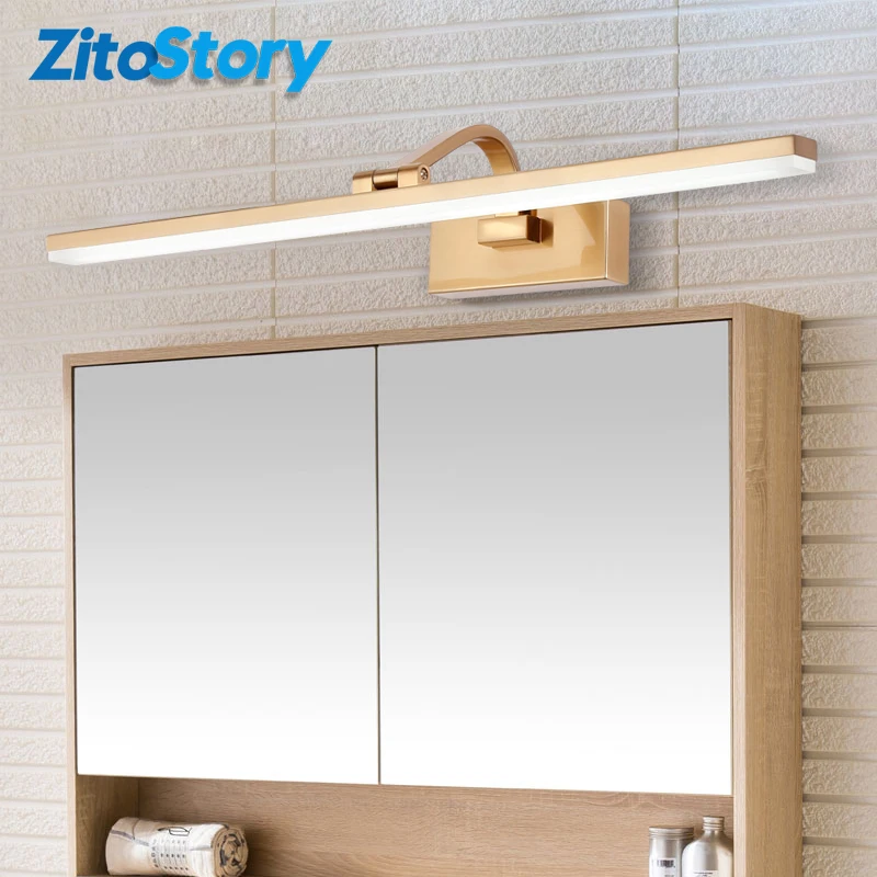 

Bathroom Gold Waterproof LED Wall lamps Cabinet vanity Mirror lights toilet vanity wall sconces CE makeup lighting fixtures