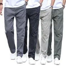 LILL | летние брюки карго мужские свободные брюки хлопок повседневные брюки плюс размер 5XL облегченные брюки бизнес Pantalon XAA017