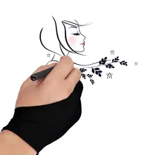 2 предмета Artist Glove противообрастающих рисунок перчатки графический Рисунок Tablet 2-пальцы перчатки художника для световой короб/ графический