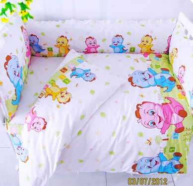 

Promotion! 9pcs With Filler Baby bedding kit bed around baby 100% cotton cot bedding package,4bumper/sheet/pillow/duvet