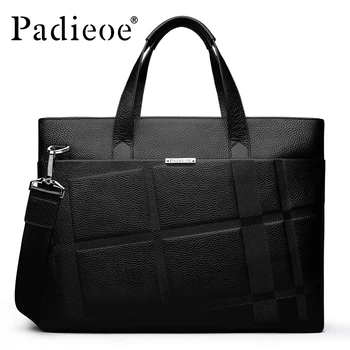 

Padieoe 2016 New Arrival Mens Briefcase Fashion Genuine Leather Laptop Bag Male Luxury Brand Men's Business Bag