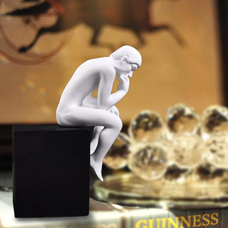 1 пара Творческий дизайн рисунка Thinker смолы книгодержатель полка держатель