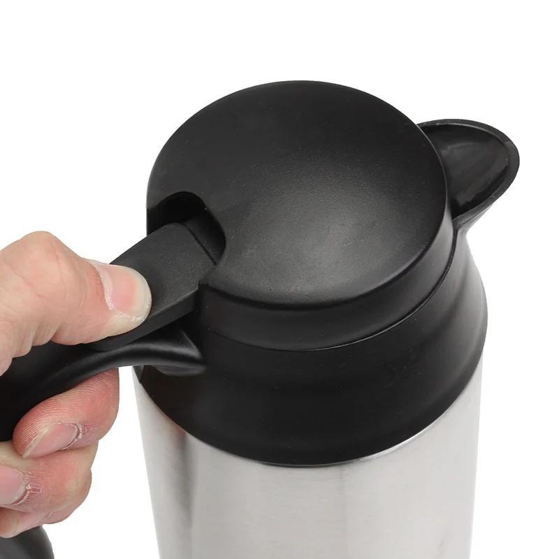 12V Electric Kettle 750ml Insulation Pot Stainless Steel In-Car Bottle Travel Trip Heated Mug Motor Hot Water For Car Truck