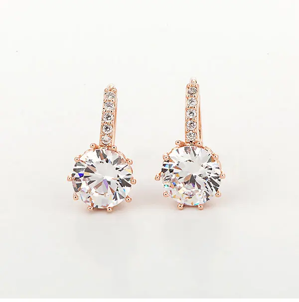 2019 New Arrival Genuine Gold Women’s Crystal Stud Earring Holder Ear Cuffs Earrings For Women Femme Pendientes Brinco Ouro Gift