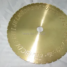 Латунный медный гравировальный циферблат с буквами и цифрами, гравировка по внутренней стороне кольца, шрифт/пластина, табличка для гравировки держатели для дисплея