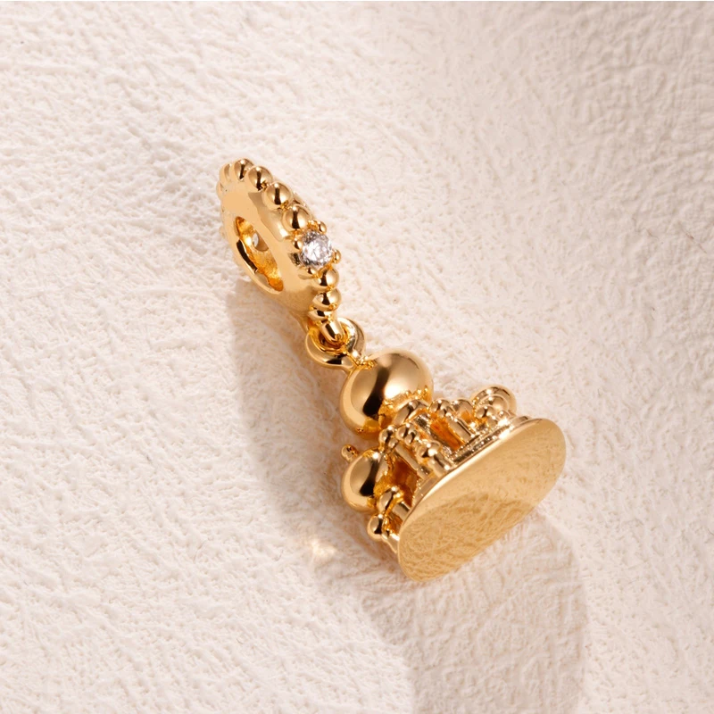KAKANY 2019 Mother's Day New 925 sterling silver Disne SHINE ALADDIN AGRABAH CASTLE HANGING CHARM Women's Fashion Jewelry