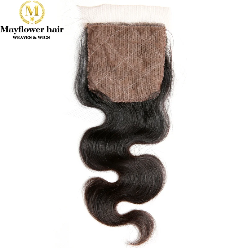 MFH натуральный цвет 8-18 "малазийские виргинские волосы объемная волна шелковая основа закрытие волос ручная работа с детскими волосами