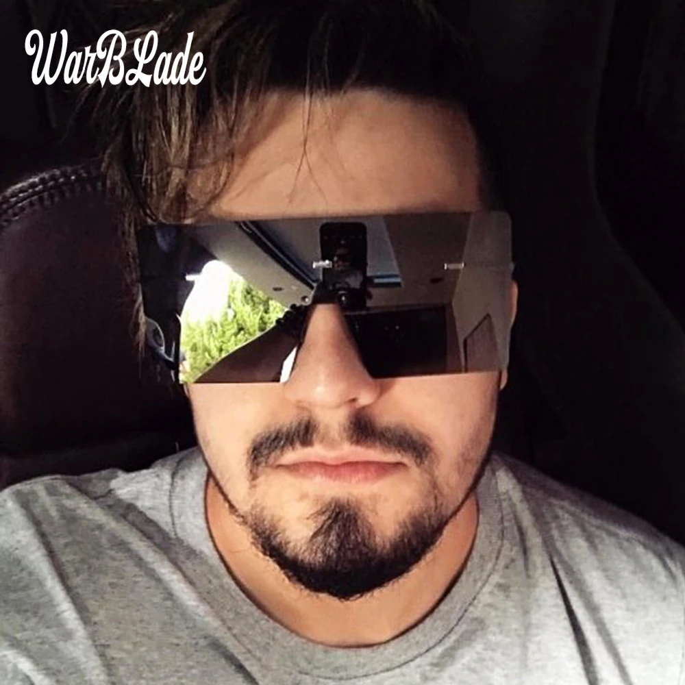 

2018 New High quality Men Women Goggle Ocean Sunglasses Fashion Square Sun Glasses Unique Rimless Oculos de Sol 400UV WarBLade