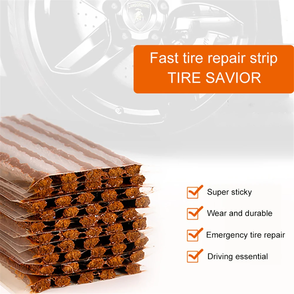 

1 Set Car Tire Repair Rubber Strip Block Air Leaking Rubber Cement For Car Truck Motorbike Tubeless Tire Auto Accessories