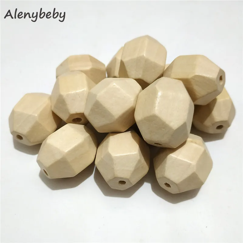 Деревянные Геометрические бусины Icosahedron Прорезыватель для зубов ухода колье
