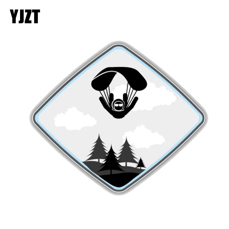 

YJZT 12.7CM*10.8CM Personality Parachute Jumper Ball PVC Window Decoration Car Sticker 11-00230