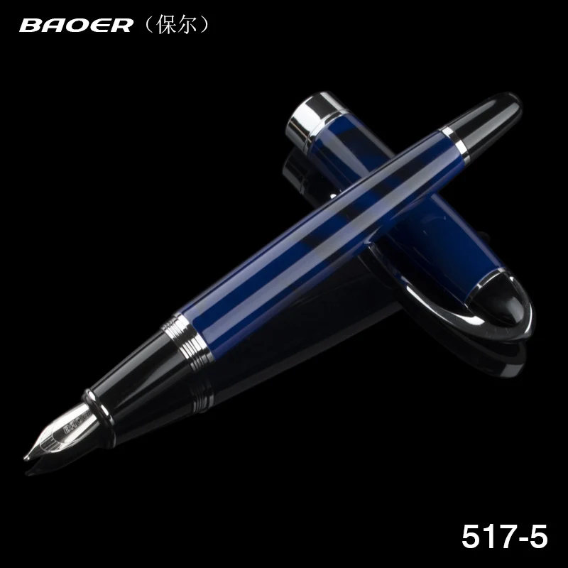 Baoer517 черная Золотая Порошковая авторучка роскошная офисная Подарочная