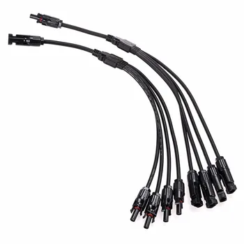 

1pair x PV 4Y Branch parallel connect 4 branch Electrical Solar 30A 1000V PV Connector Panel Cable Wire Connection