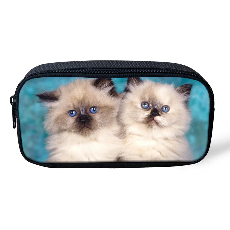 Женский косметический чехол FORUDESIGNS с 3D рисунком кота животного женская сумка для