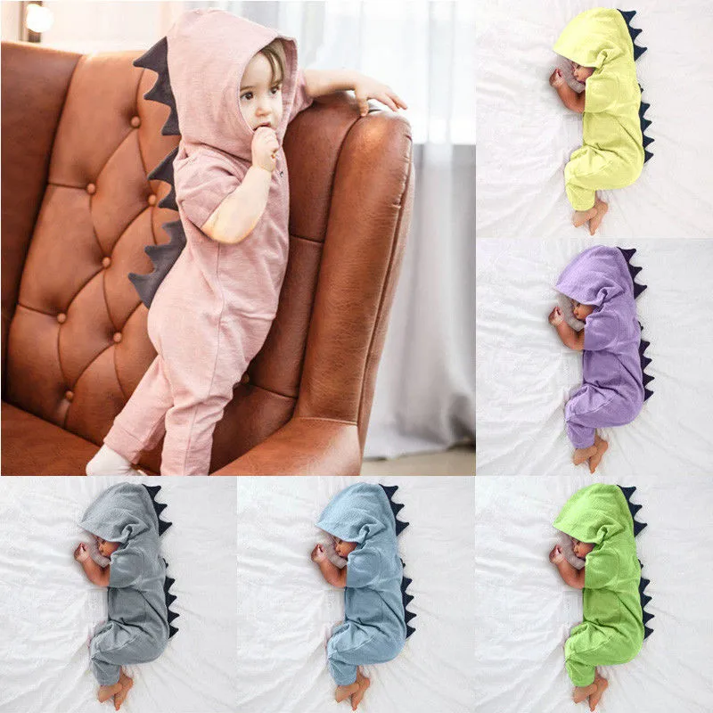 

2018 Summer Casual Newborn Infant Baby Boy Girls Cartoon Dinosaur Romper Jumpsuit Playsuit Infant Girls Pajamas Clothes Outfits
