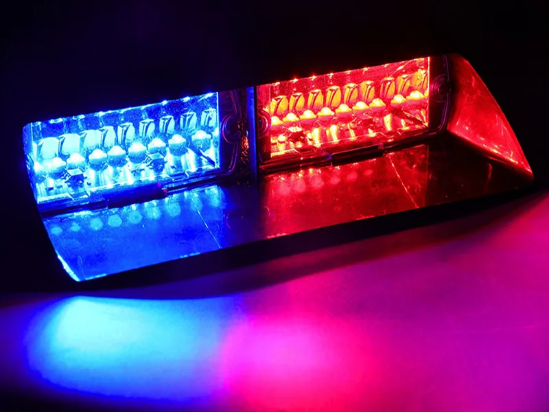 Aviso de Emergência Modos de Luzes de Sinalização Sinalização de Segurança 16 Led Vermelho e azul e amarelo 12 v Car Polícia Strobe Traço Flash Luz Lâmpada 18 Piscando de Segurança 2 Car Polícia Strobe Traço Flash Aviso de