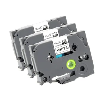

compatible TZe 241 18mm Black on White laminated TZ cassette tape