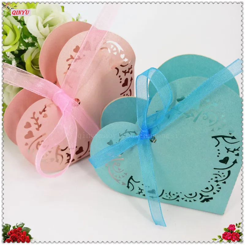 50 шт Подарочная коробка конфет на свадьбу с сердечком для романтической свадьбы, вечеринки сладости 5zSH152
