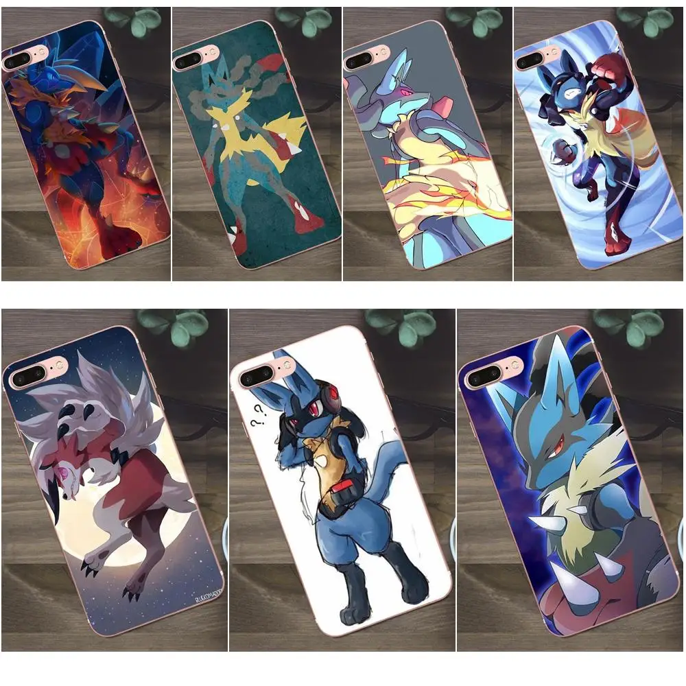 

Bixedx Soft TPU New Arrival For Apple iPhone X 4 4S 5 5C SE 6 6S 7 8 Plus Galaxy A3 A5 J1 J2 J3 J5 J7 2017 Pokemons Mega Lucario