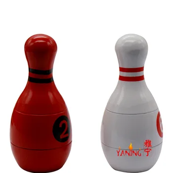 

120pcs/lot Tobacco Herbs Bowling Grinder metal smoke detectors mill tobacco container 3-layers free shipping