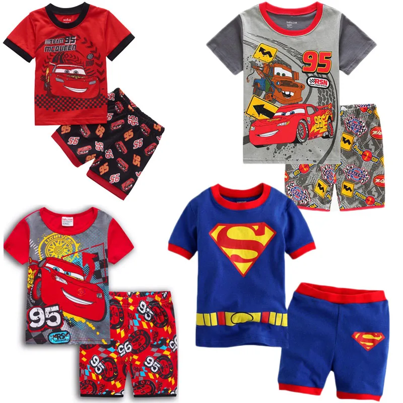

Children's Pajamas Set Baby Boy Clothes Handsome Boy Pajamas Baby Boy Girl Cartoon Short Sleeve T-Shirt + Pants 2 Pack