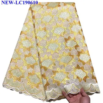 

Nigerian African Lace Fabrics High Quality For Men Cotton Dry Lace Fabric With Stones Swiss Voile Lace In Switzerland NXS01