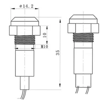 FL1P-10NW-2 10mm diameter amber white red green plastic 120v 220v 12v led pilot light with wires 2