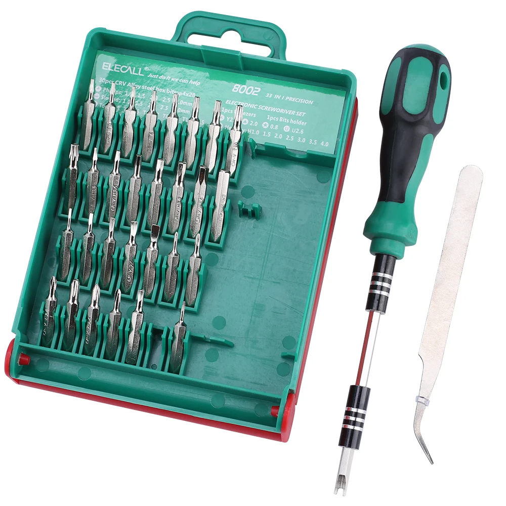 33 в 1 отвёртки Набор сменных Torx Пинцет расширение ремонт Tool Kit коробка для тетрадь