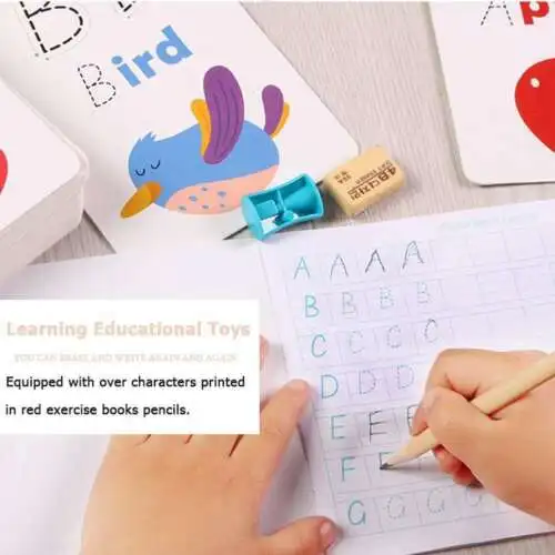 Creative Kids Handwritten Educational Toy 26 Letter English Math Flash Card | Дом и сад