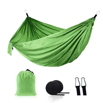 

Haoyue High quality Portable Nylon Taffeta parachute single person camping hammock for Summer With Tree Straps Outdoor