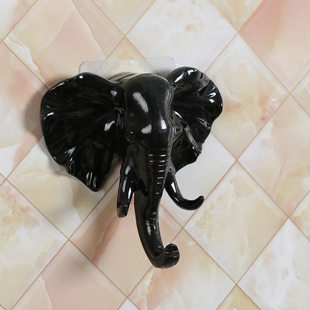 Голова слона самоклеющиеся стены дверной крючок-вешалка сумка ключи клейкий держатель присоска Вешалка 11*11 см для кухни ванной комнаты 18MAR12