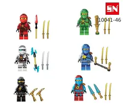 Decool 10041-46 ninjagoes Зейн Kai Cole Джей nya Super Hero Black Widow Building Block комплекты детские игрушки дети подарок 6 шт./лот