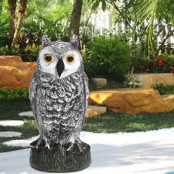 

Fake Owl Decoy Hunting Deterrent Bird Cat Crow Scarer Repeller for Garden XHC88
