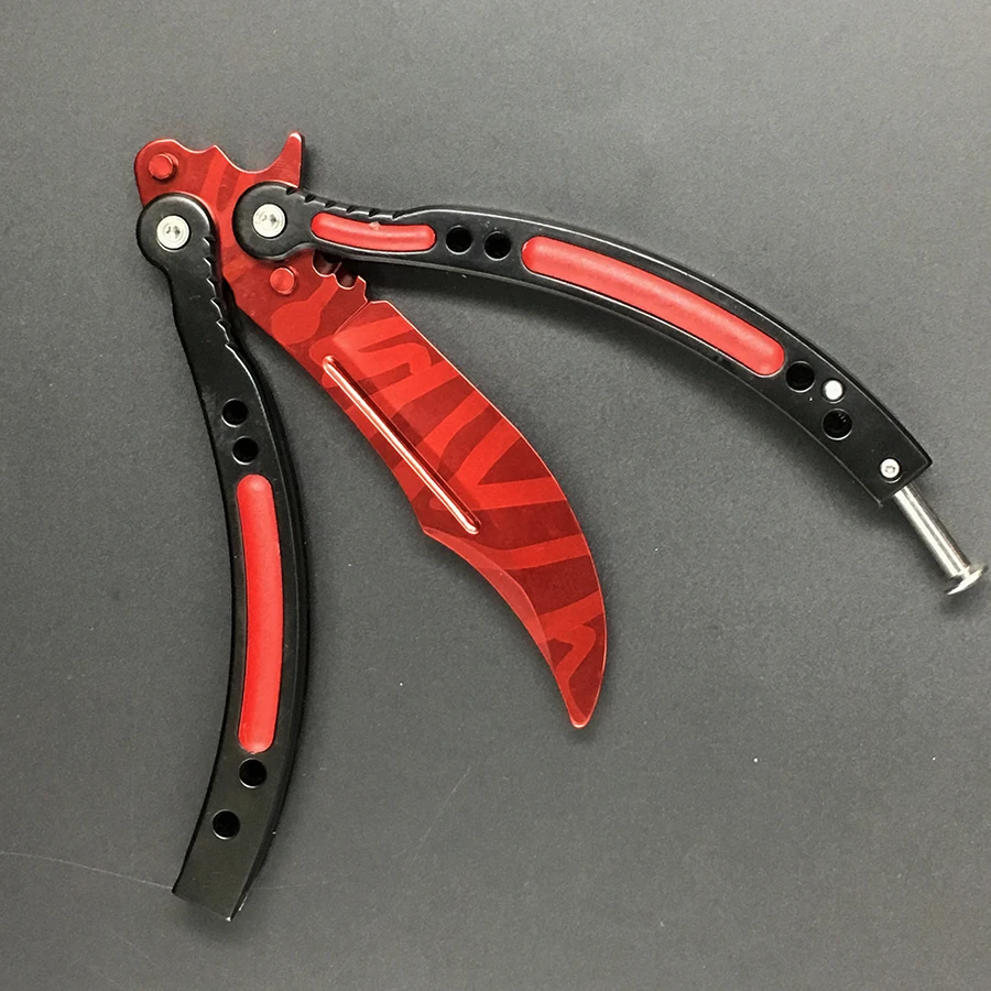 CS GO бабочка в ноже Karambit складной нож тренировочный нож подарок balisong Практичный Нож не заточенный металл