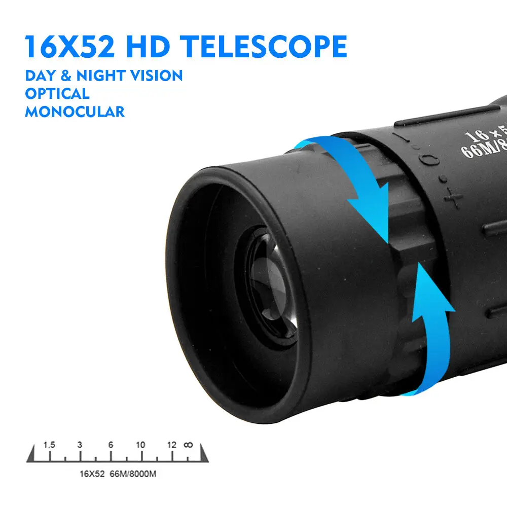 أحدث 16x52 HD أحادي الإكتشاف تلسكوب التكبير للماء في الهواء الطلق الصيد نصاب نطاق للتخييم مراقبة الطيور السفر أحدث 16x52 HD أحادي الإكتشاف تلسكوب التكبير للماء في الهواء الطلق الصيد نصاب نطاق للتخييم مراقبة الطيور السفر