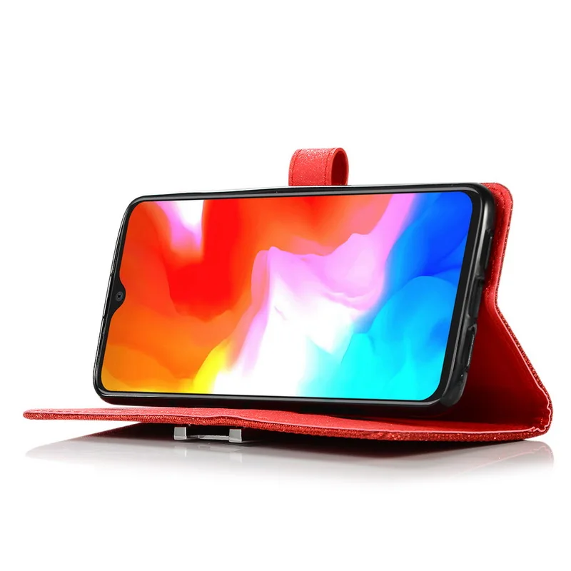 Модный сверкающий яркий из искусственной кожи Флип Бумажник чехол для One Plus 6 т Мобильный телефон сумка OnePlus6t Стенд Крышка
