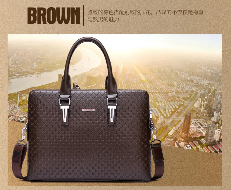 Дизайнер Для мужчин кожаные Портфели сумка для мужской Crossbody Сумки дорожные большие сумки для ноутбука 15 ''Бизнес сумка