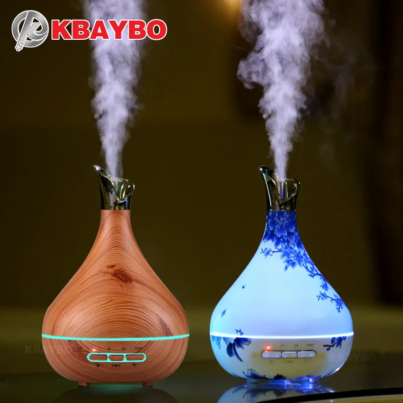 

KBAYBO 300ml Aroma Essential Oil Diffuser Ultrasonic Air Humidifier Purifier with Wood Grain LED Lights for Office Home Bedroom