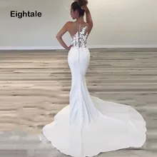 Eightale сексуальное свадебное платье Русалка Свадебные платья О-образным вырезом Аппликация Кружева с небольшим шлейфом бохо платье невесты