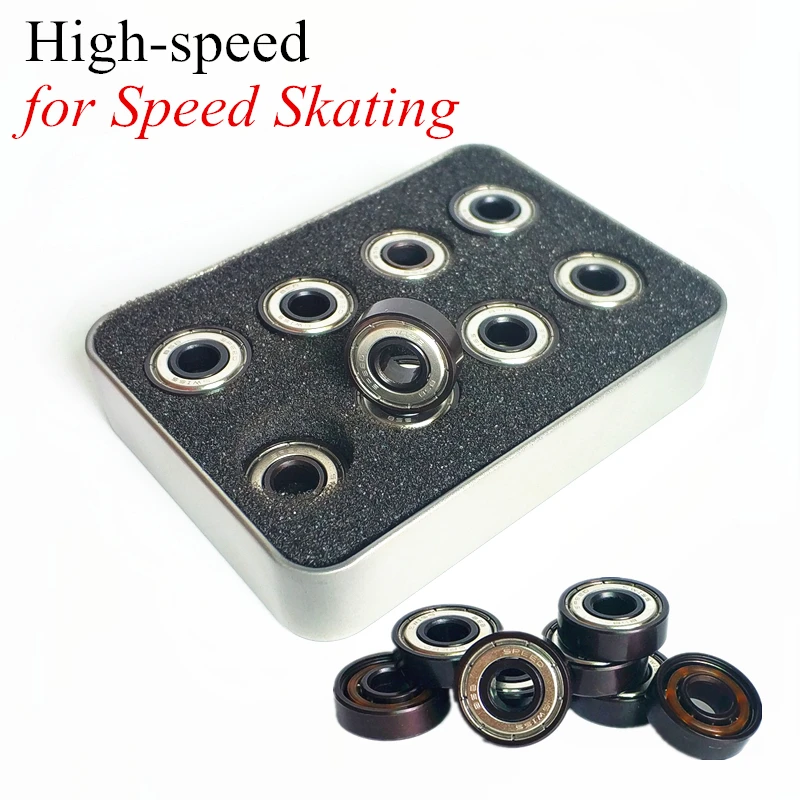 

16 pcs/lot Inline Speed Skates Shoes 608 Bearing for Roller Skating Marathon Track Racing 7-beads Retail Wholesale Iron Box