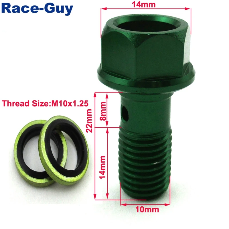 Зеленый M10x1.25 банджо болт для Pit Dirt Bike ATV Quad Go Kart мопед скутер мотоцикл тормозной