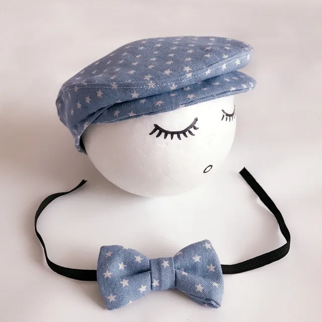 AAG милый ребенок новорожденный фотография костюм остроконечная шапочка шляпа галстук-бабочка хлопок фото реквизит младенческой кепки для мальчиков 0-1 м 0 - Цвет: MAAG209-4