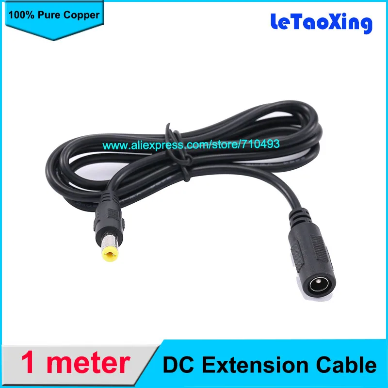 

High Quality all-copper 1M DC Power Female to Male Plug Cable adapter DC extension cord 1 Meter 3FT 5.5mm x 2.1mm