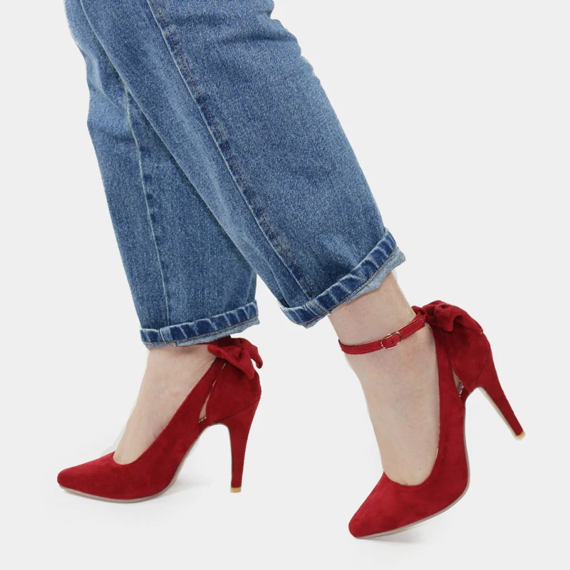 Women High Heels Brand Pumps Women Shoes Pointed Toe Buckle Strap Butterfly Summer Sexy Party Shoes Wedding Shoes Plus Size DE